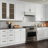 RTA Solid Wood Cabinet Shaker Glass Door Wall Cabinets Origami White for Kitchen Bathroom and Laundry Storage (Glass Insert Sold Separately)